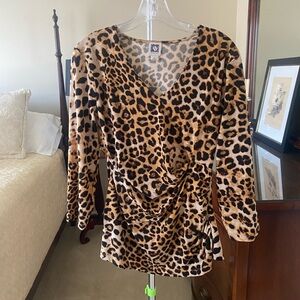 Anne Klein Leopard Print Top